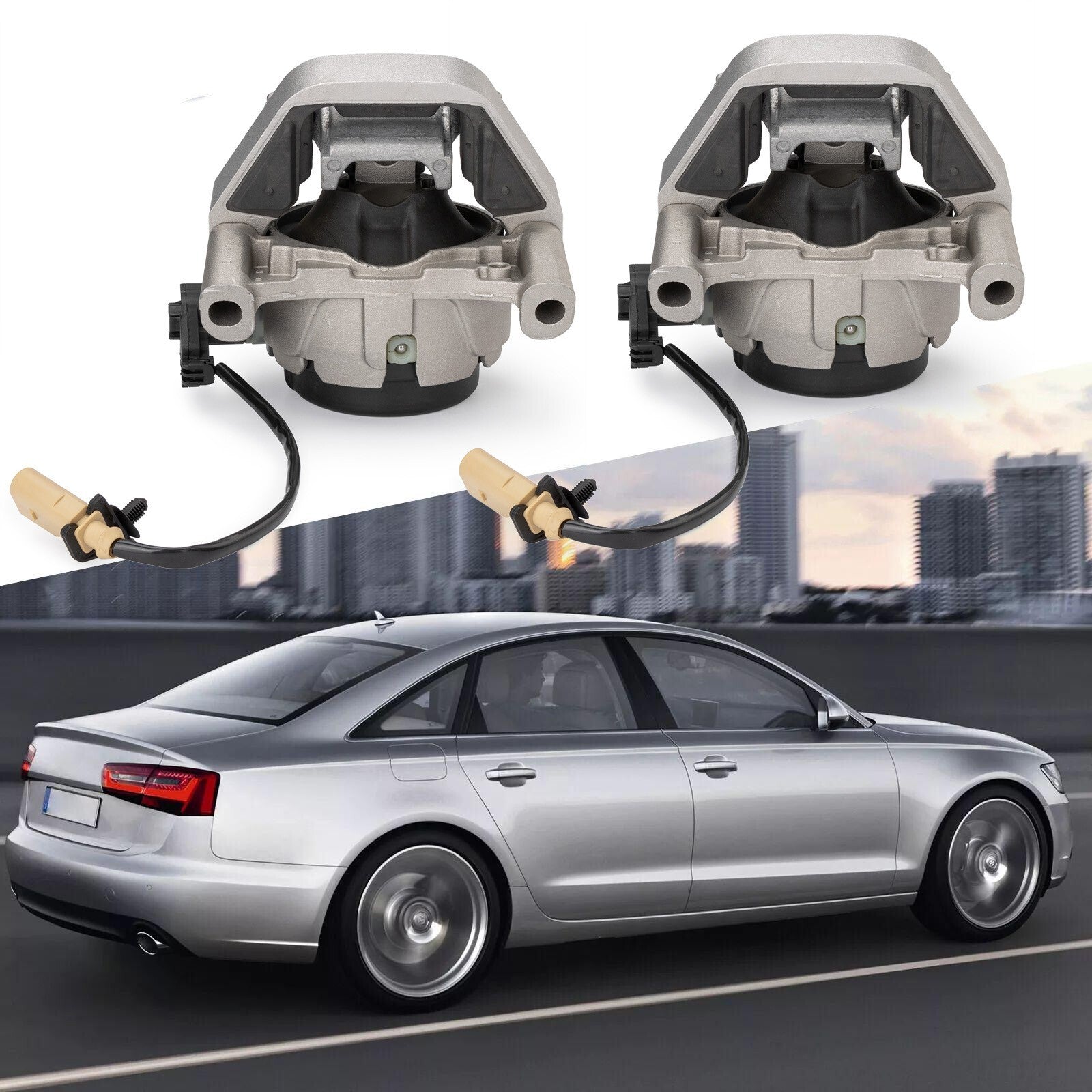 2X Left Right Engine Mounts Mounting for Audi for A6 A7 Quattro 3.0L V6 A/T 12-18