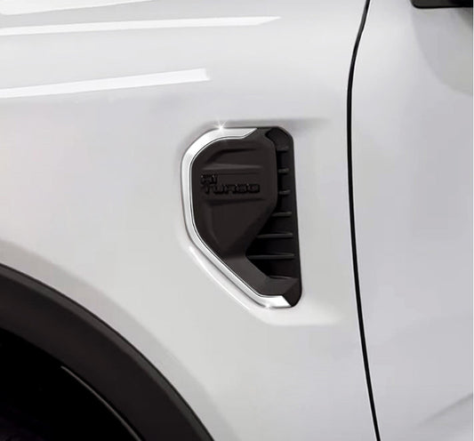 For Ranger 2024+ Chrome ABS Fender Side Air Outlet Cover Trim 2pcs n