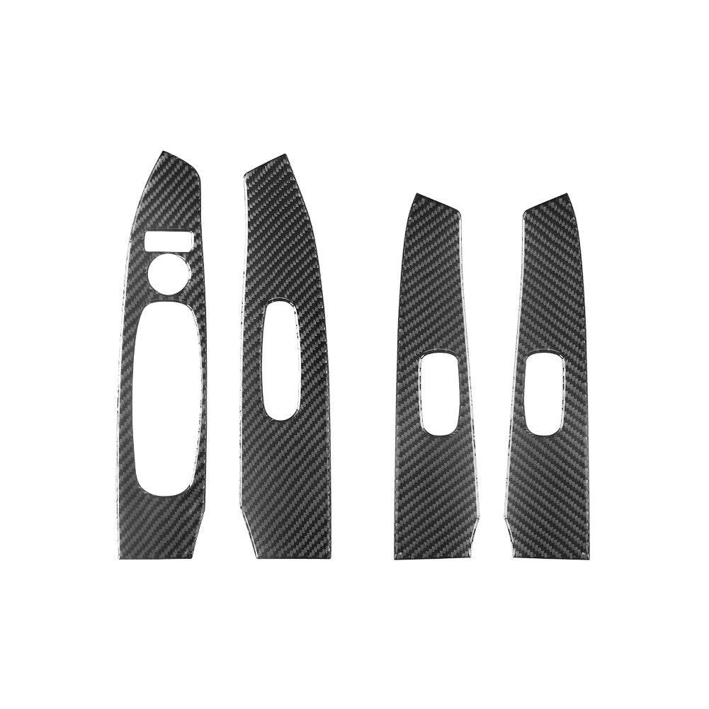 2x Carbon Fiber Front Door Switch Cover Trim For Outlander 2014-2016 v