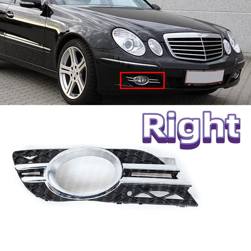 Right for Mercedes-Benz E-CLASS W211 2007-2009 Front Fog Light Grill Cover Trim