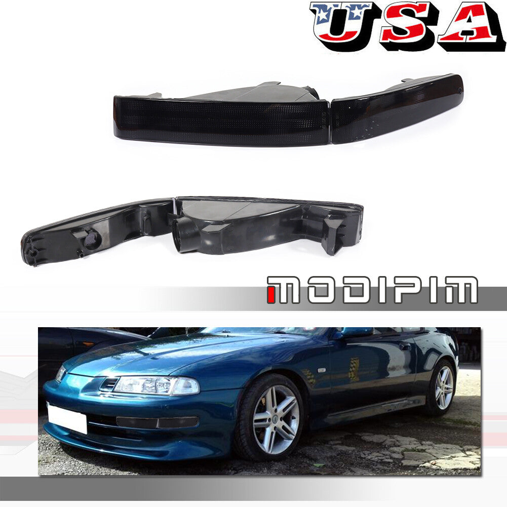 Suitable for 1992-1996 for Honda Prelude COMBO smoked front bumper signal lights [inside and outside]- v
