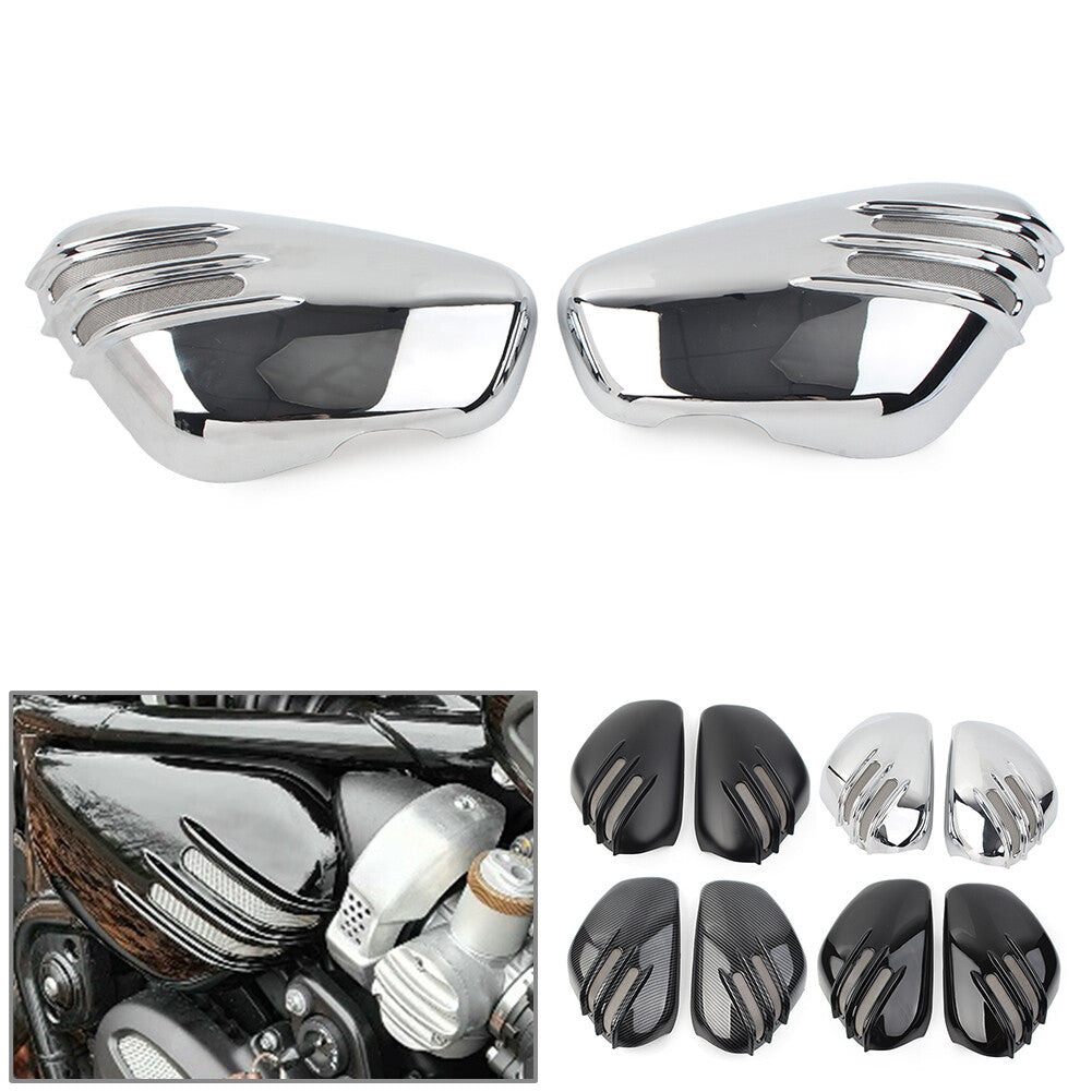 Chrome Side Panel Battery Cover Cap Left +Right for Bobber  Speedmaster 1200