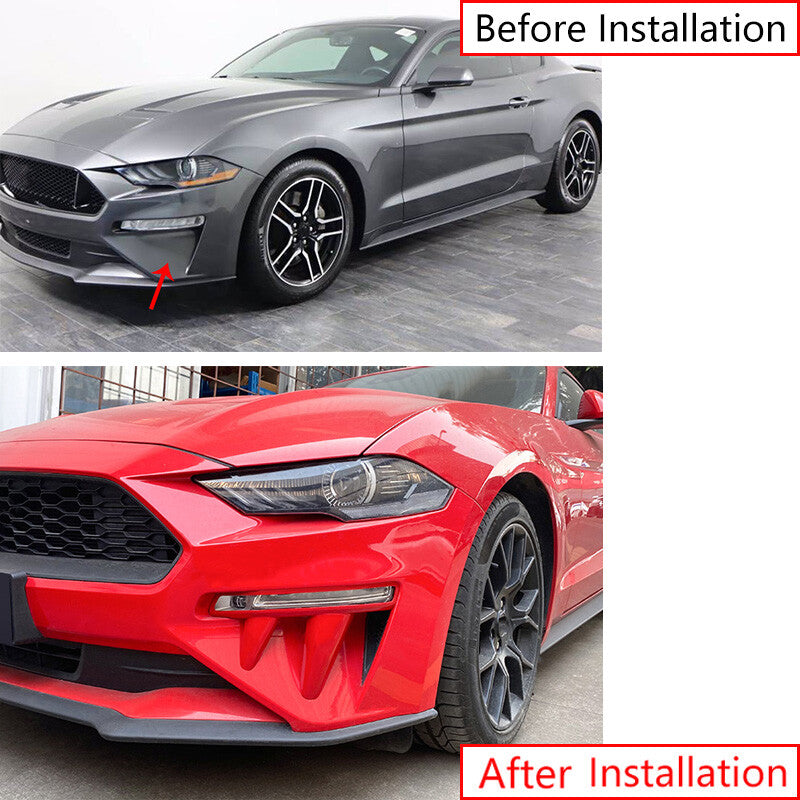 for Ford for Mustang 2018-2021 Glossy Red Front Fog Light Lamp Frame Cover Trim 2pcs