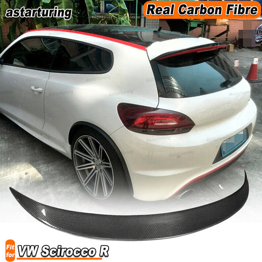 REAL CARBON Rear Roof Top Wing Spoiler Lip for VW Scirocco R 09-14 GTS 2013-14