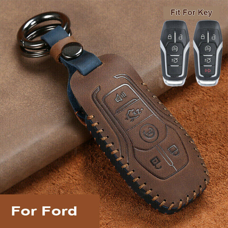 Leather Car Keychain Bag  for ford  for Mustang Fusion for Lincoln MKX MKC Q