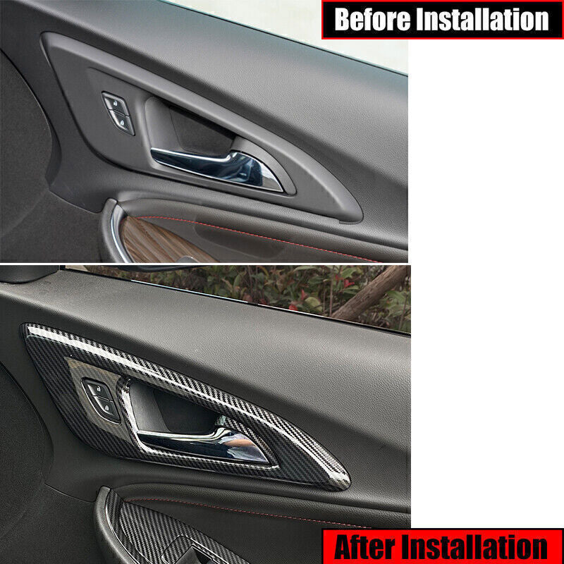 for Chevrolet Malibu 2016-24 Carbon Fiber Look Inner Door Handle Lock Cover Trim