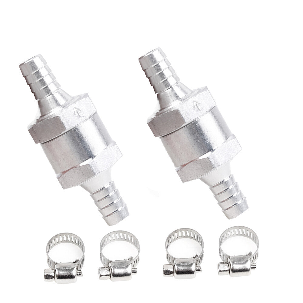 8mm Fuel Non Return One Way Check Valve Petrol Diesel 5/16+4Pcs Hose Clamps Q