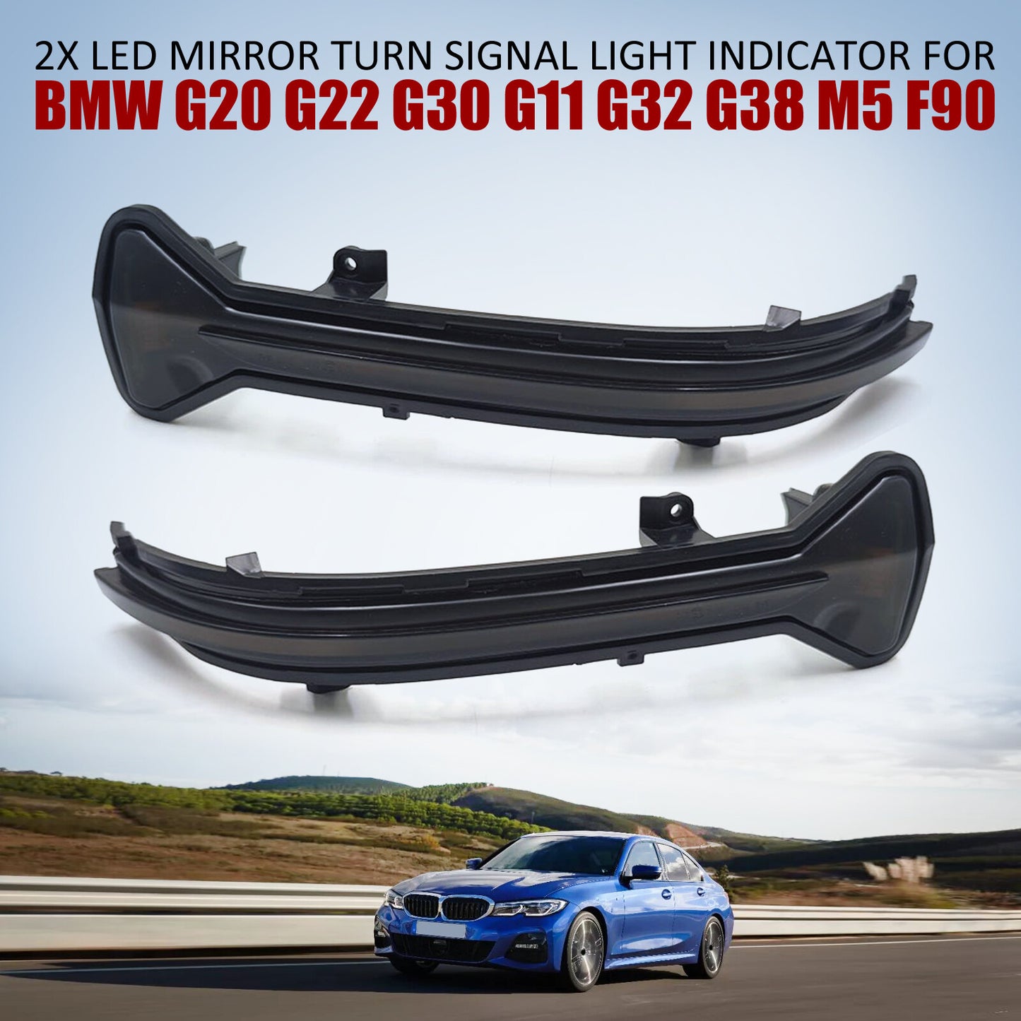 2x LED Mirror Turn Signal Light Indicator for BMW G30 G31-G32 G11 G12 M5 F90