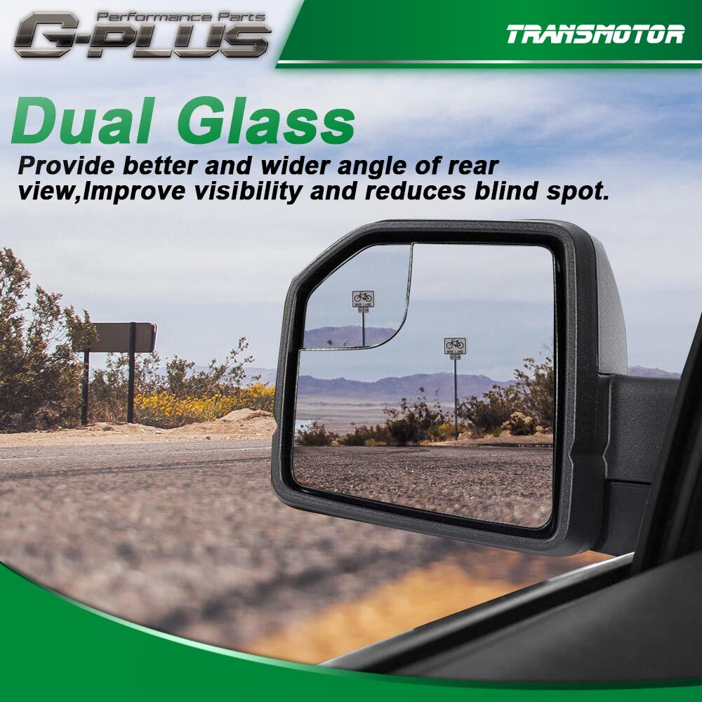 Fits 15 - 20 for Pickup View Manual Mirror Glass w/ Spotter LH & Right Hand - v