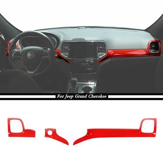 For 2011-2020 for Jeep Grand Cherokee ABS Red Interior Dashboard Air Vent Cover Trim v