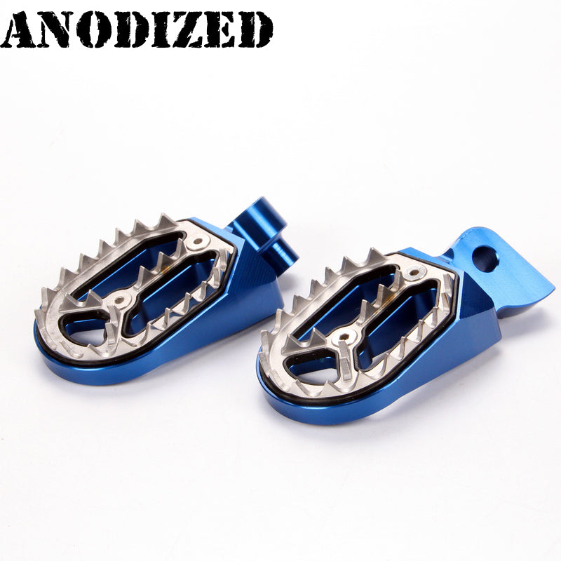 2xBlue Motorcross fat foot pegs footrest for YAMAHA YZ 85/125/250/400/426 WR250R