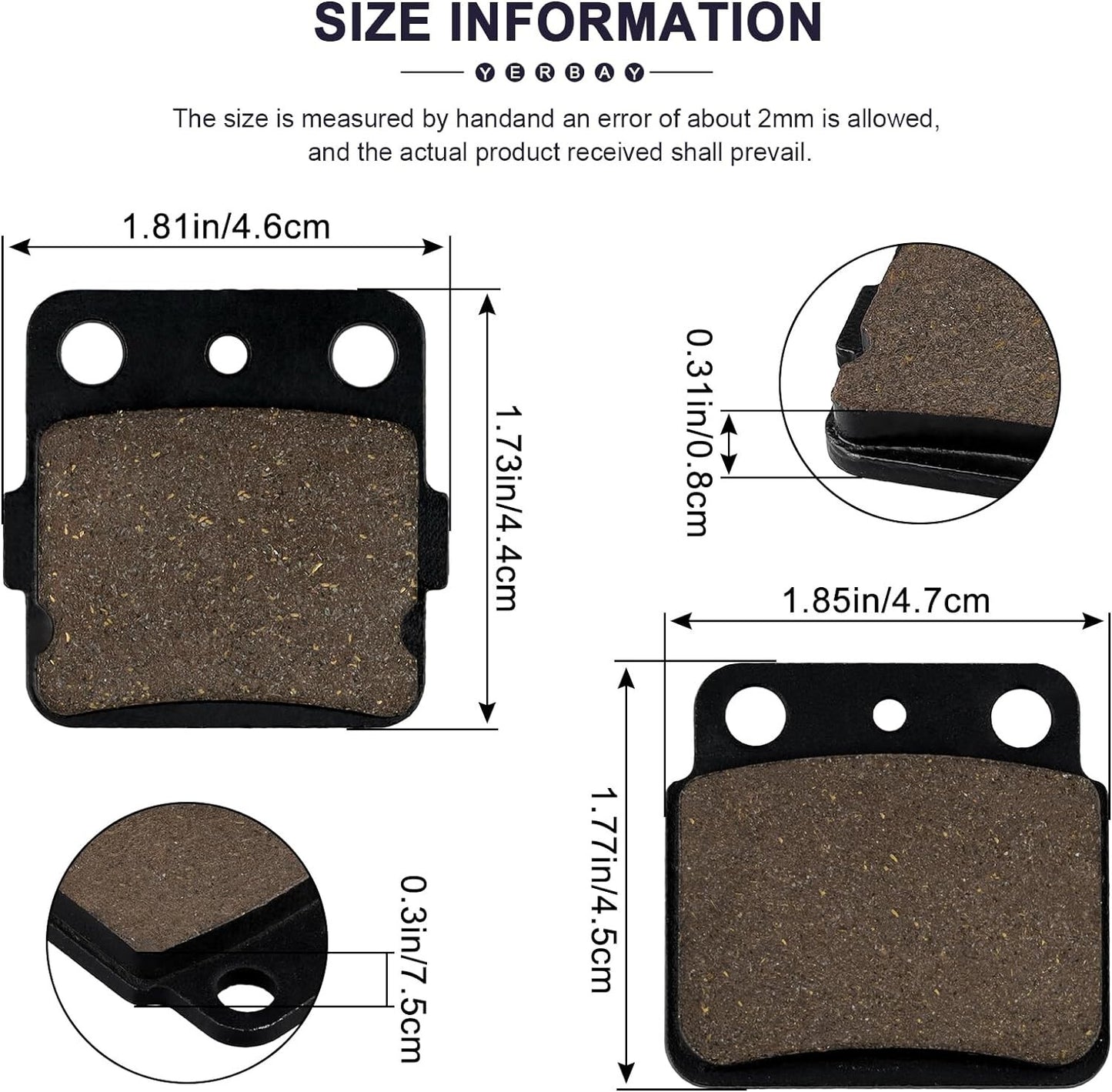 Front Rear Brake Pads Compatible for Suzuki LT-Z 400 LTZ400 Quadsport 400 2003