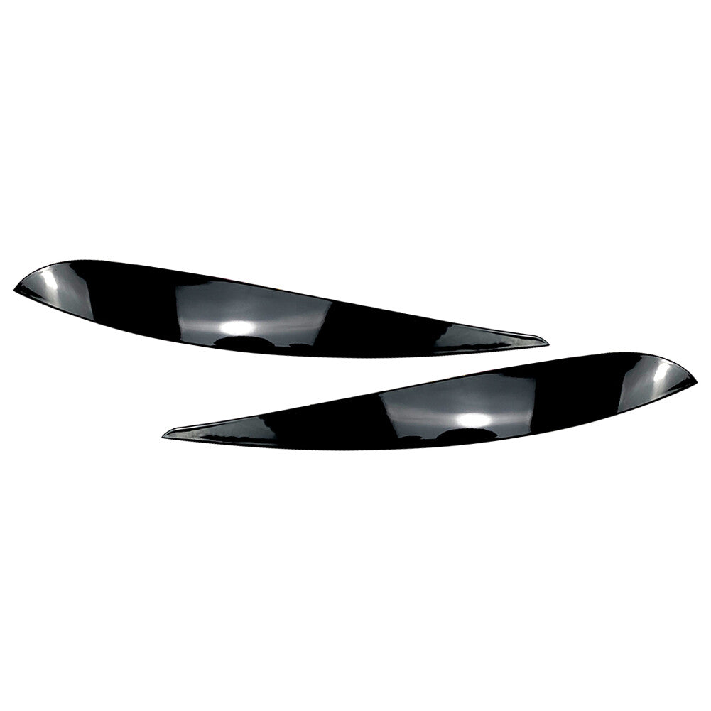 Headlight Eyebrow Eyelid Molding Trim Lid Cover Black Fit for VW Polo 9N 2005-2009