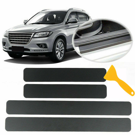 4-piece car door panel and window frame wear cover anti-scratch sticker accessories carbon fiber
