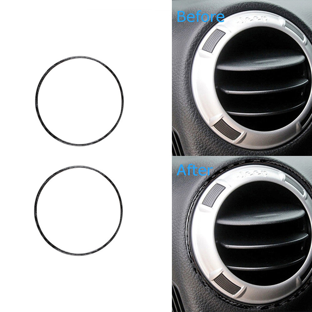 2Pcs Carbon Fiber Side AC Air Vent Cover Trim for Dodge for RAM 1500 2009-2012 v
