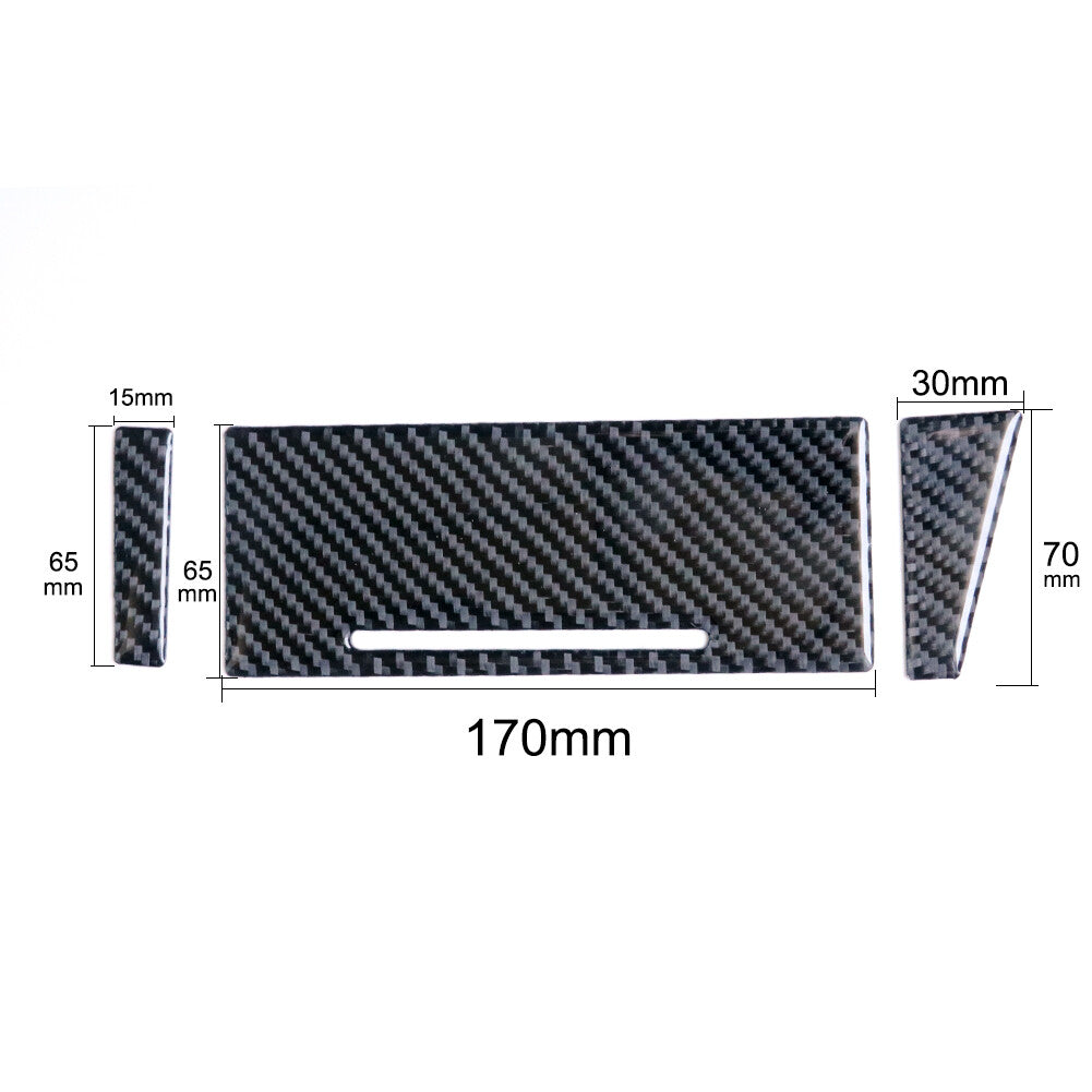 3x Carbon Fiber Center Storage Board Trim Cover for Honda for Civic Coupe 2013-2015