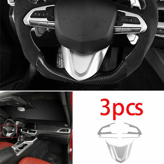 3X Steering Wheel Sheet Frame Cover Trim ABS Matte Silver for Cadillac CT4 20-24