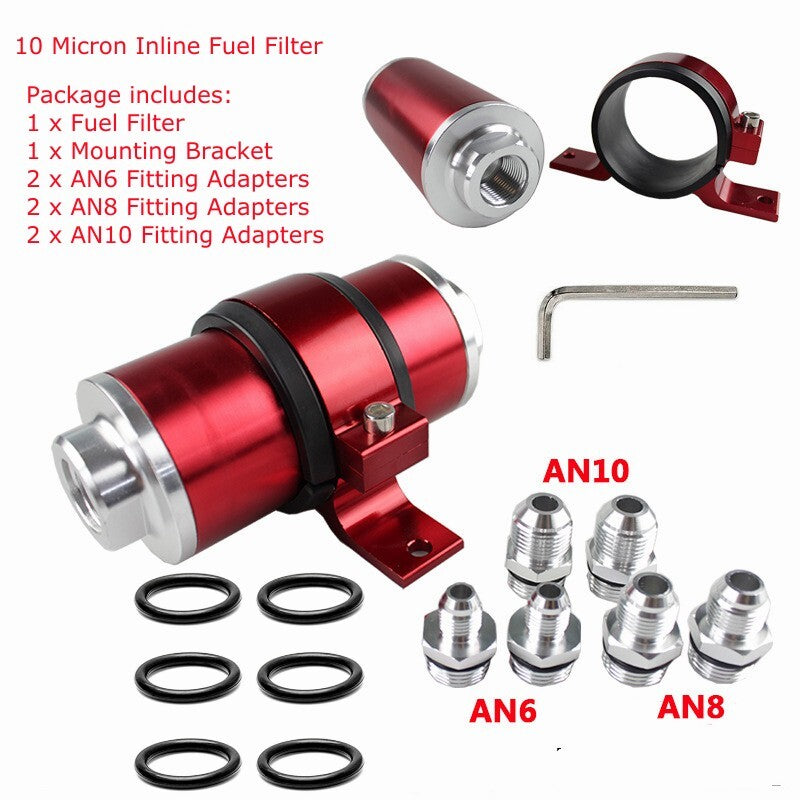 Universal red 10-micron blank fuel/gasoline filter holder