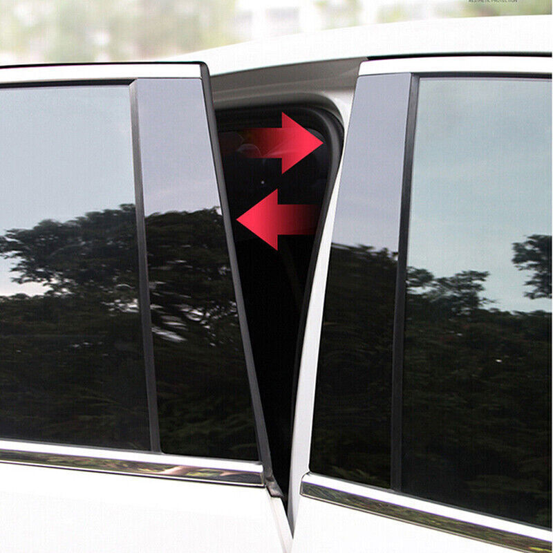 for Chevrolet Malibu Sedan 2013-15 Piano Black Pillar Posts Door Window Trim 6P