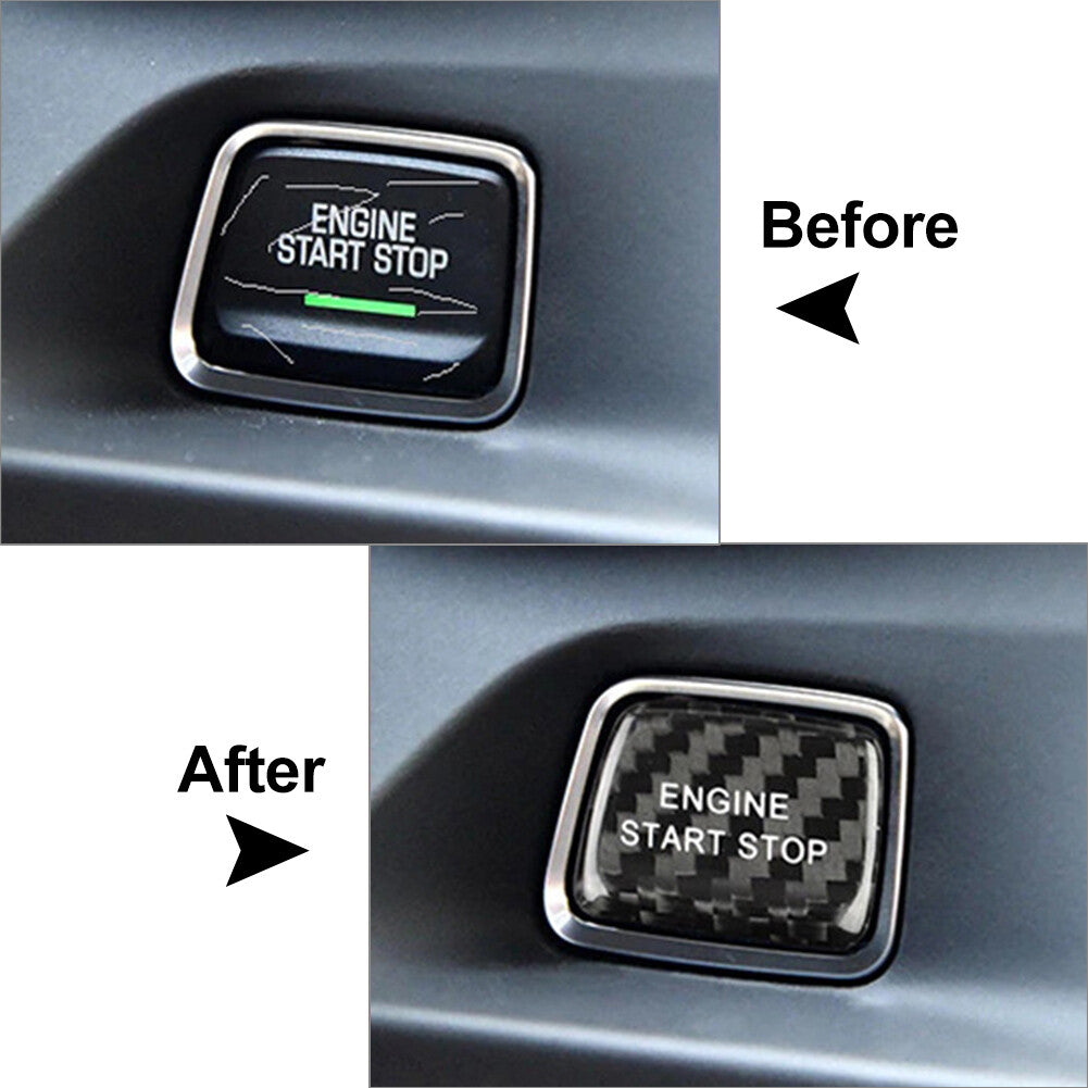 Inner Engine Start Stop Button Cover Stickers for Chevrolet Camaro Carbon Fiber