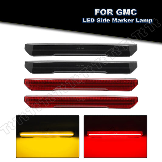 Fit for 2020 - 24 for GMC for Sierra 2500HD 3500HD Front and Rear LED Side Marker Lights Amber Red- v