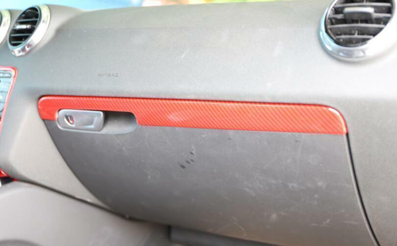 for Audi TT 2008-2014 Red Carbon Fiber Dashboard for Co -Pilot Strip Panel Trim Cover