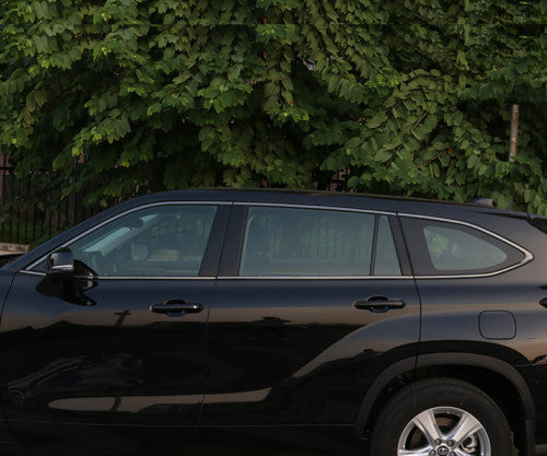 for Toyota Highlander 2021 2022-2023 Car Window Molding Black Steel Strip Covers