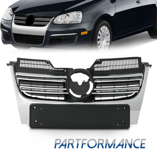 For 2005 - 2010 for VW for Jetta MK5 Sedan Front Upper Grille for CHRome Trim - v