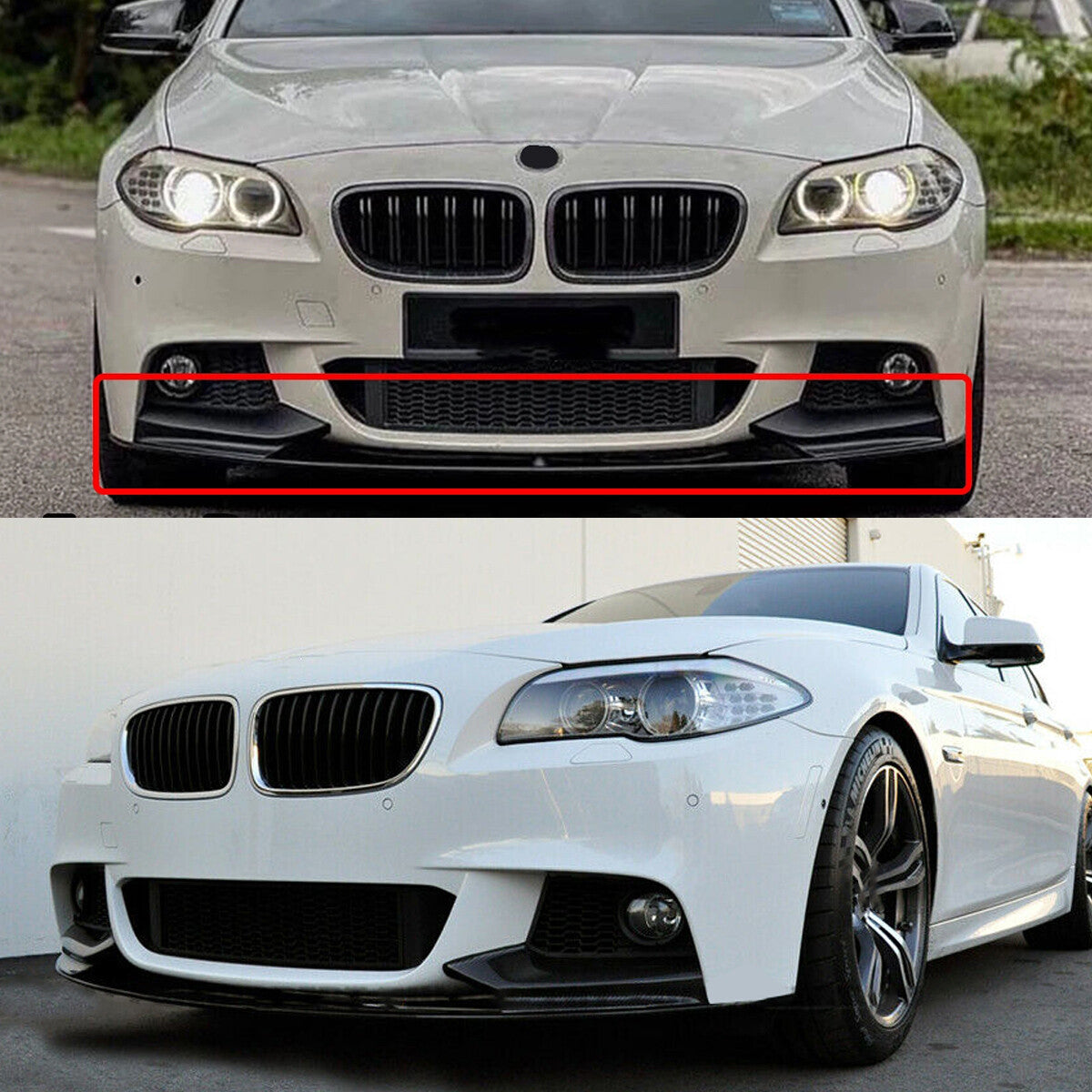 Front Bumper Spoiler Lip Gloss Black For 2017-2020 G30 M Sport Performance n