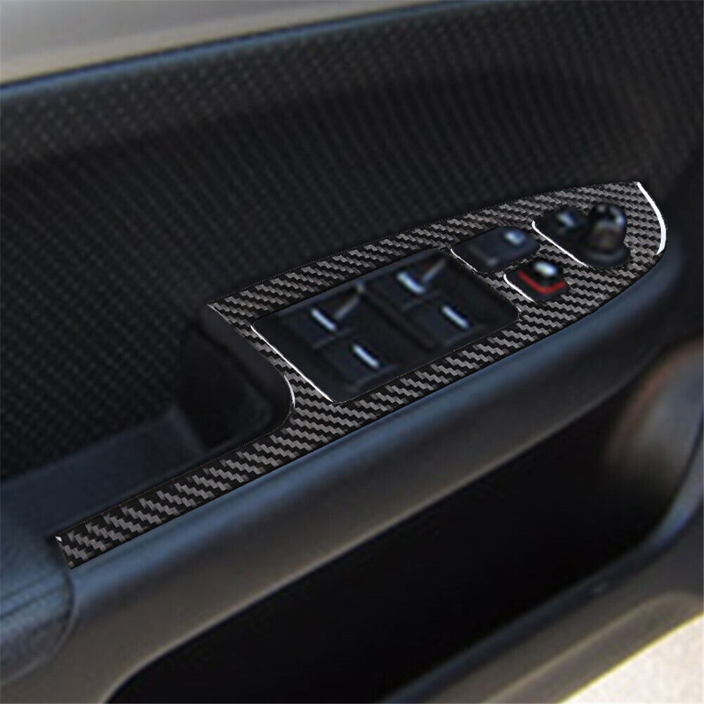 4PCS Carbon Fiber Indoor Window Lift Switch Cover for Acura TSX 2004-08