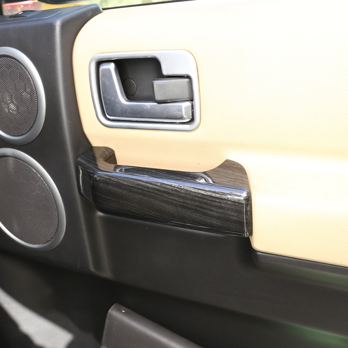 Interior door handle panel cover for Land Rover Discovery 3 04-09 Black Wood Grain n