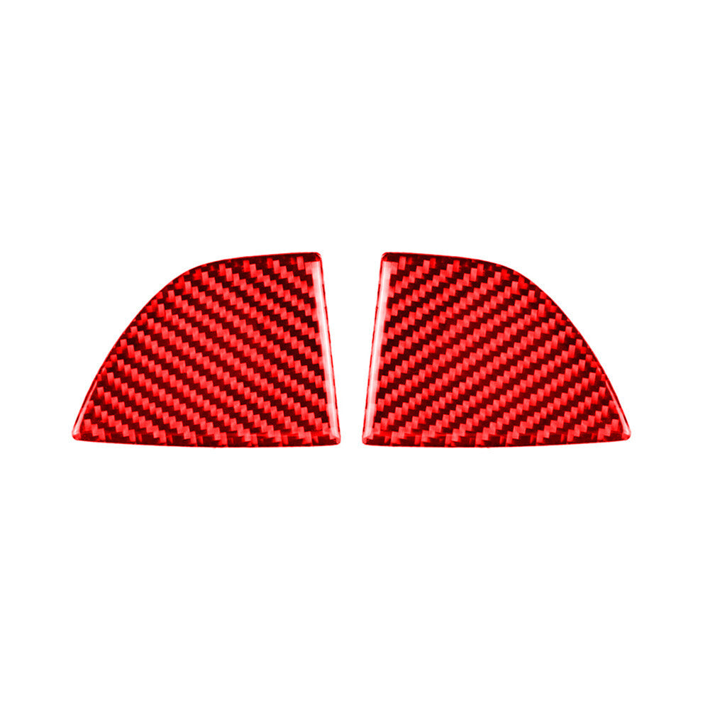 2Pcs Red Carbon Fiber Rear View Mirror Strip Trim For Taycan 2019-2022 v
