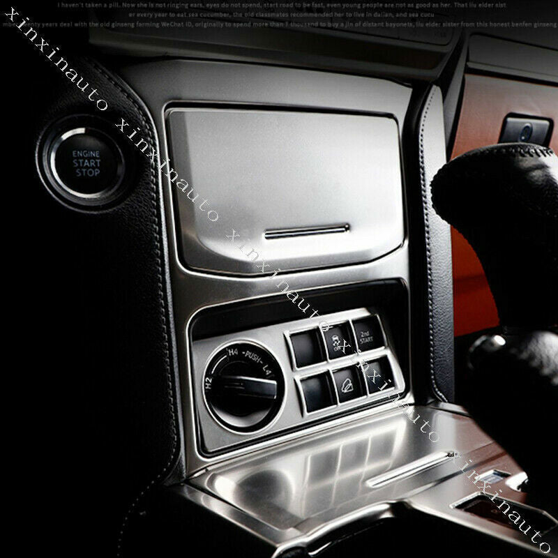 for Toyota Prado 2018-21 Silver titanium Console Gear Shift Panel Cover Trim 5x