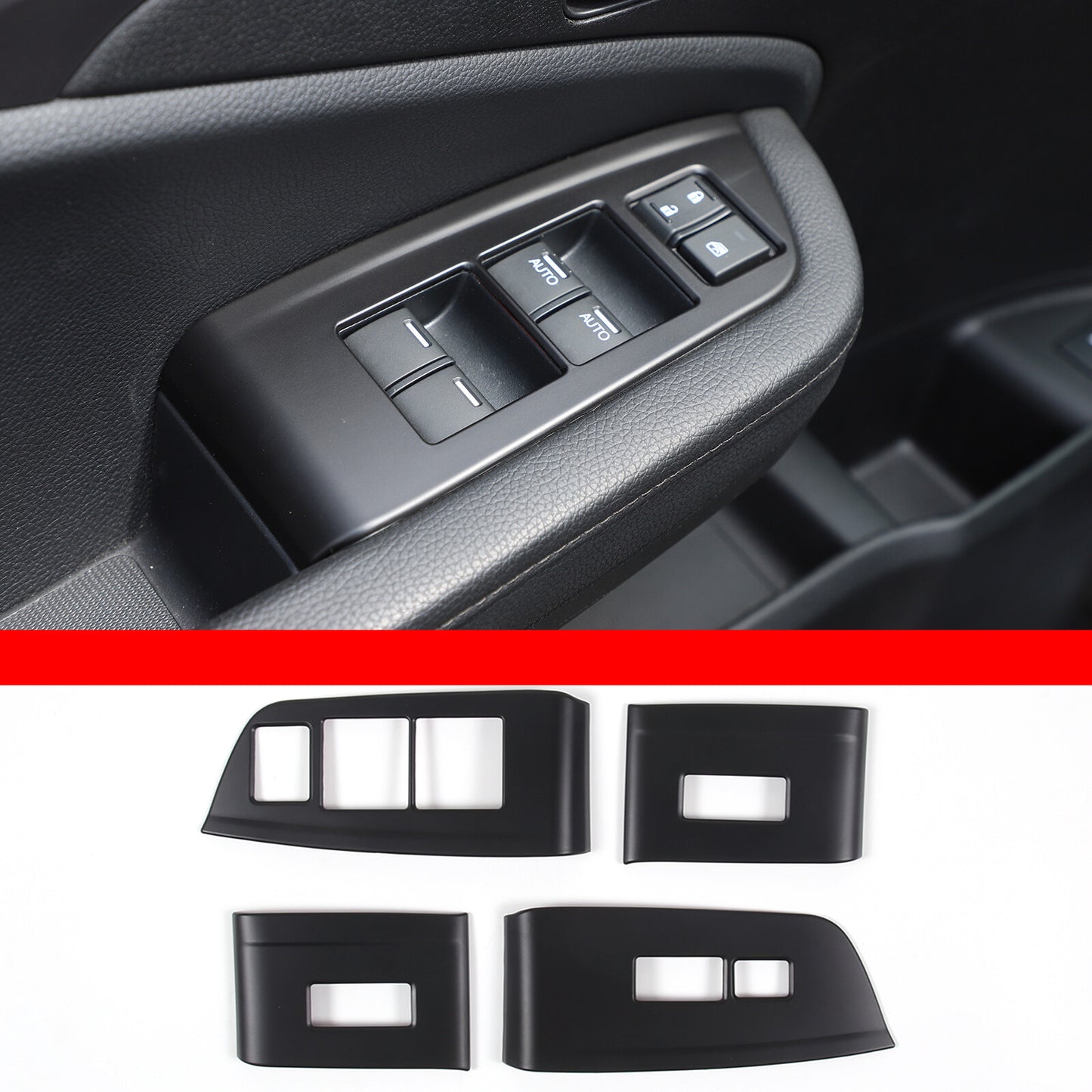 Matt Black Window/Power Window Switch Panel Cover for Honda Pilot 2015 - 2022 n