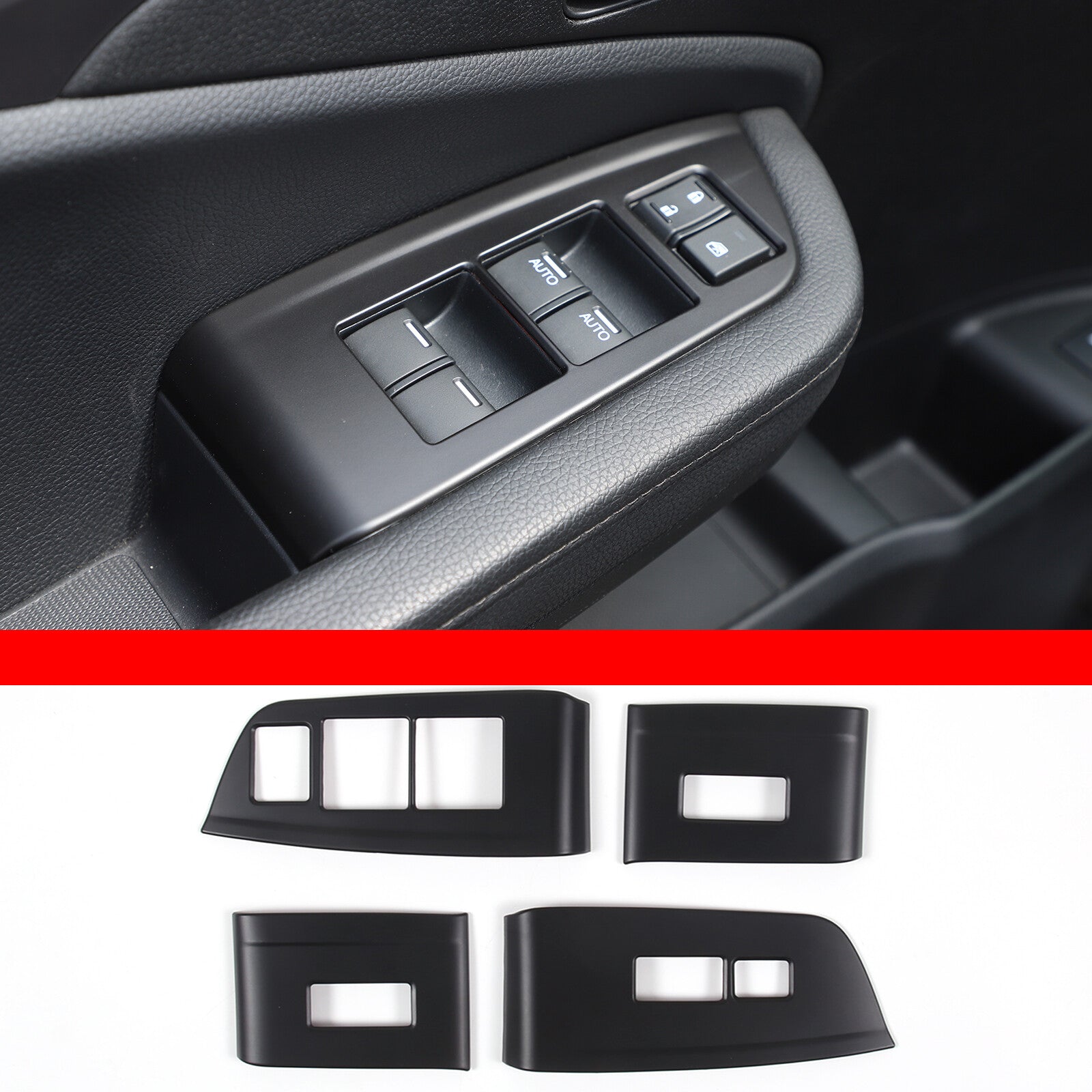 Matt Black Window/Power Window Switch Panel Cover for Honda Pilot 2015 - 2022 n