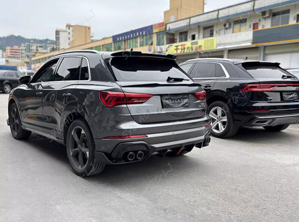 for Audi Q3 SUV Real Carbon Rear Spoiler Trunk & Roof Lid Lip Wing Trim 20-24 B n