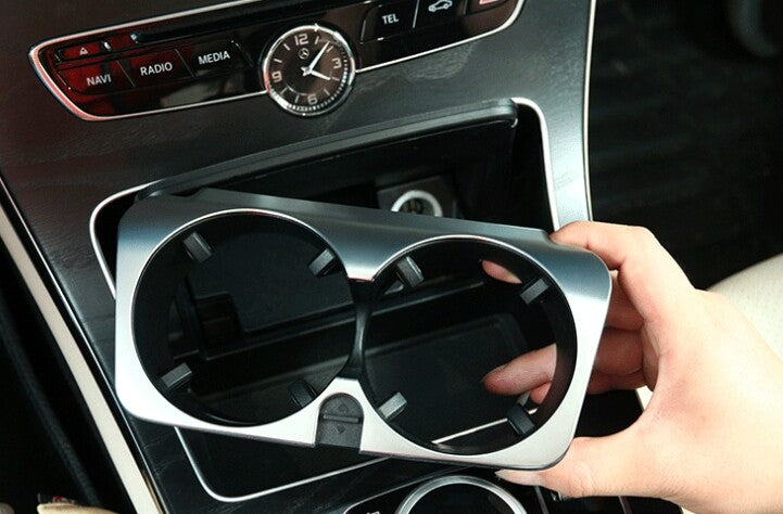 Chrome ABS center console cupholder cover trim for GLC-Class 2016- n
