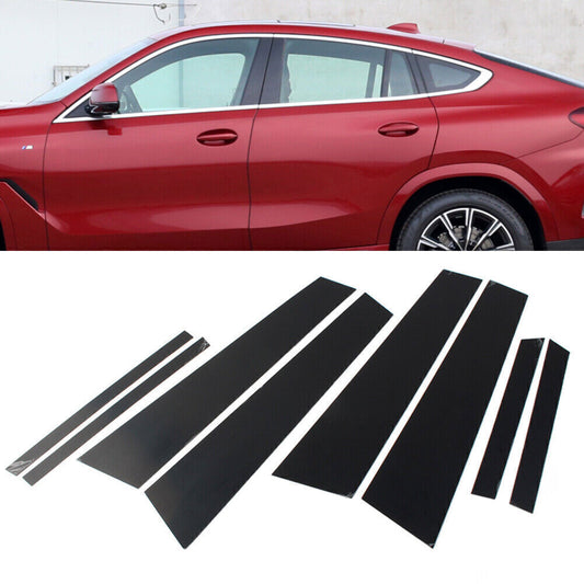 for BMW X6 G06 20-2024 Piano Black Pillar Posts Door Window Molding Strip Trims