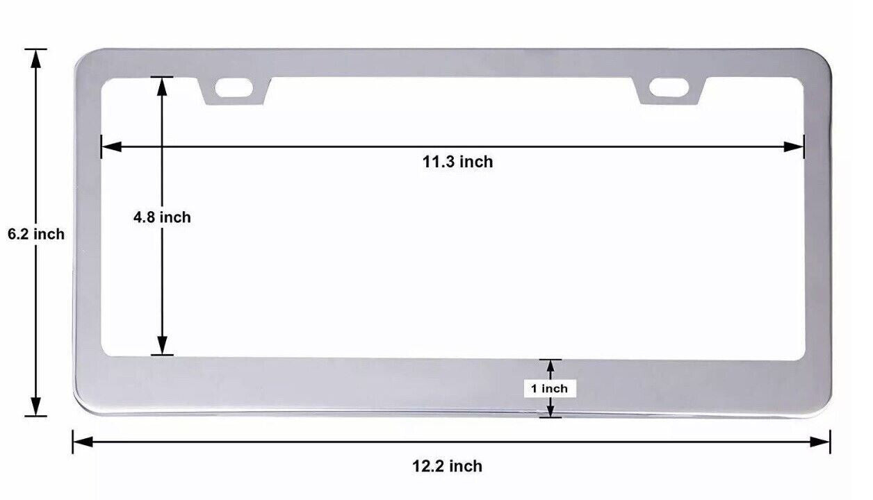 2-piece car license plate frame cover, rear boot screw cap, chrome alloy for Volvo