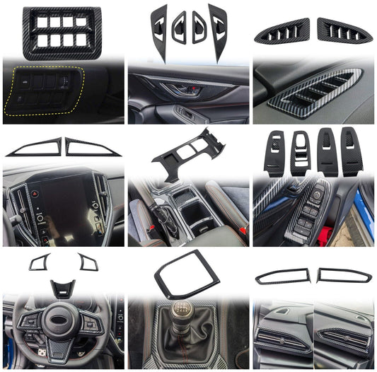 LHD ABS Carbon Fiber Interior Trim Set 20pcs for Subaru WRX VB 2022-2023 Q