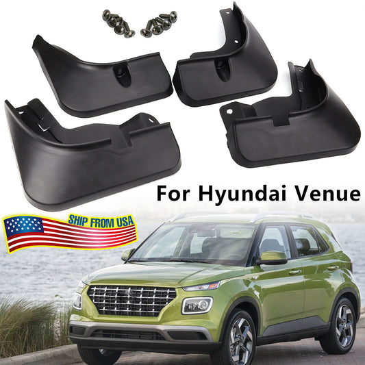 Set Mud Flaps Splash Guards Front Rear Mudguards for Hyundai Venue 2019-2023 ?? Q