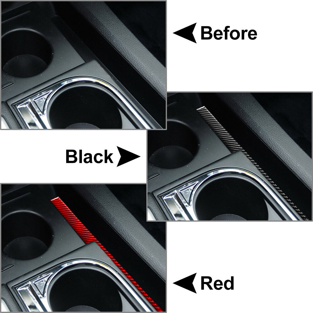 Inner Center Console Water Cup Holder Stripe Cover for Toyota Tundra 2014-2021