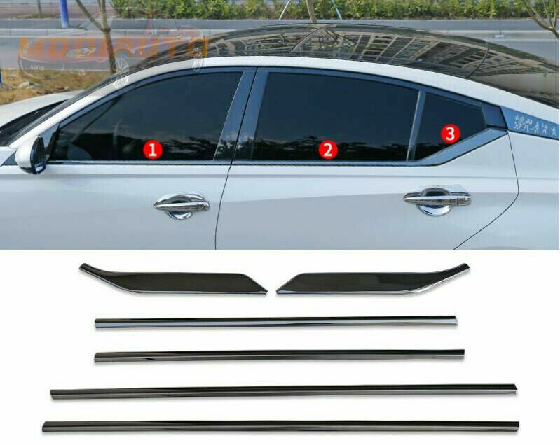 for Nissan Altima 2019-2024 Black steel Car Window Bottom Sill Strip Cover Trim