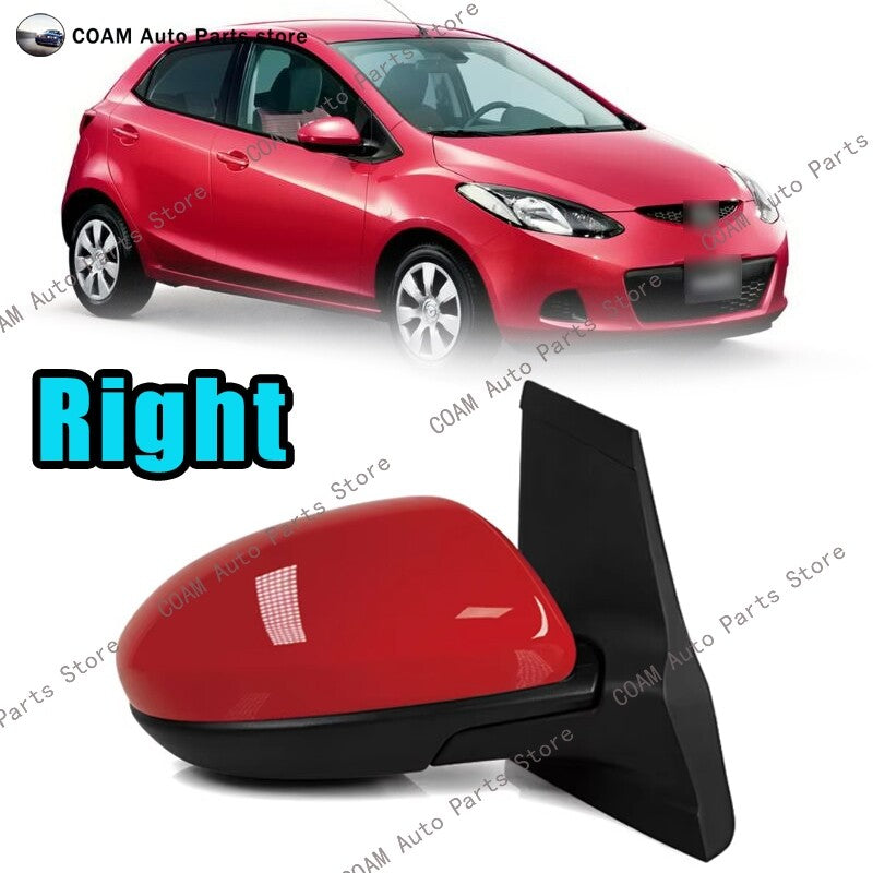 for Mazda 2 DE 2007-2014 Right Red Exterior Door Rearview Side Mirror Assembly Q