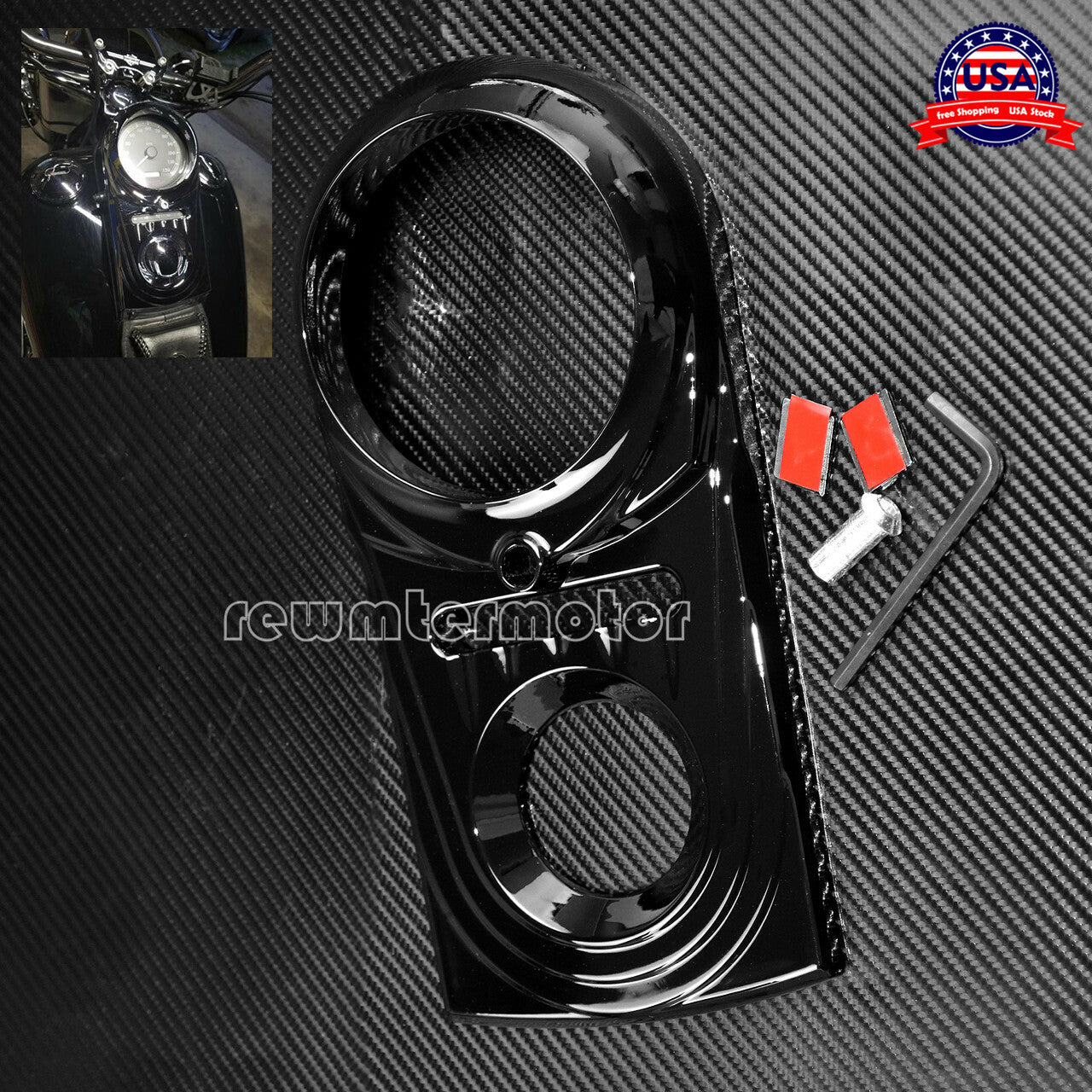Dash Panel Insert Cover Fit for Harley Softail Dyna FXDWG FXSTC 1993-2015 Black