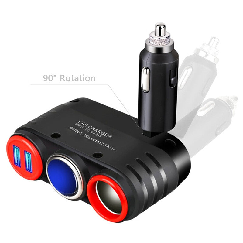 Dual USB 12V-24V Car Charger Adapter, Fast Charging Cigarette Lighter Mount, 120W n