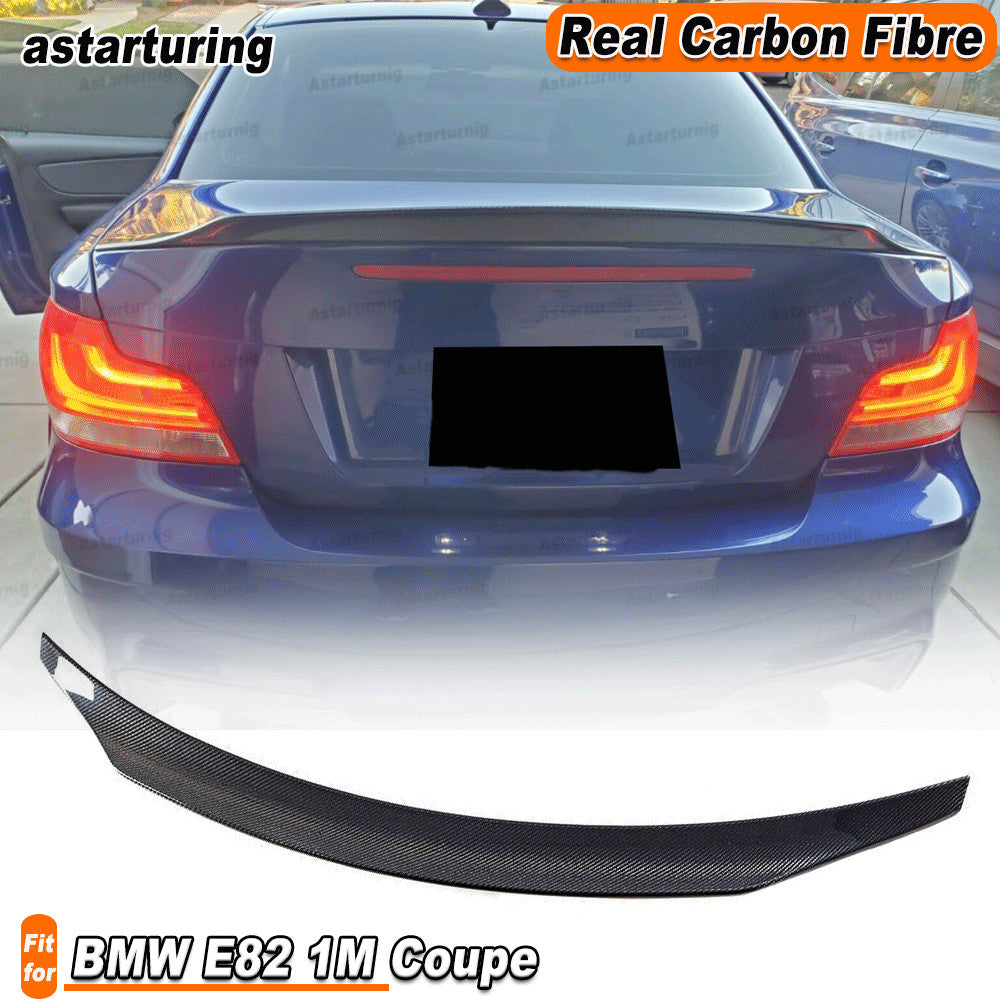 REAL CARBON Rear Trunk Spoiler Boot Wing Lip for BMW 1Series E82 1M Coupe 07-12