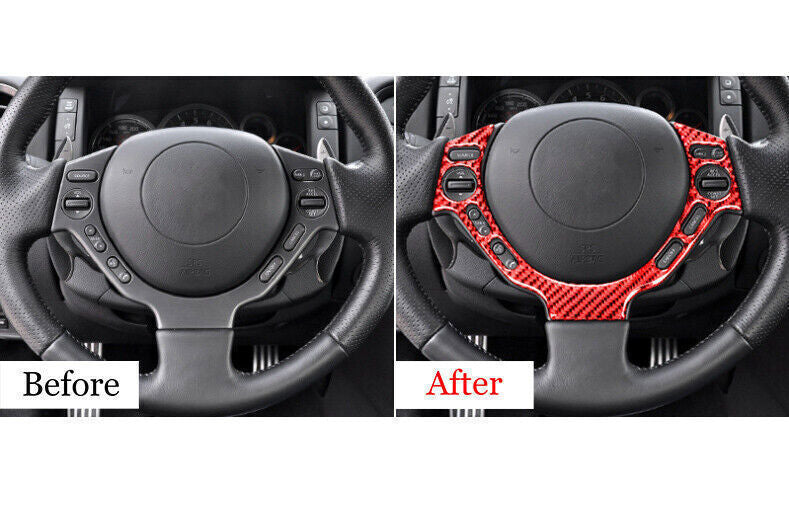 Steering Wheel Button Frame Trim for Nissan GTR R35 2009-2016 Red Carbon Fiber