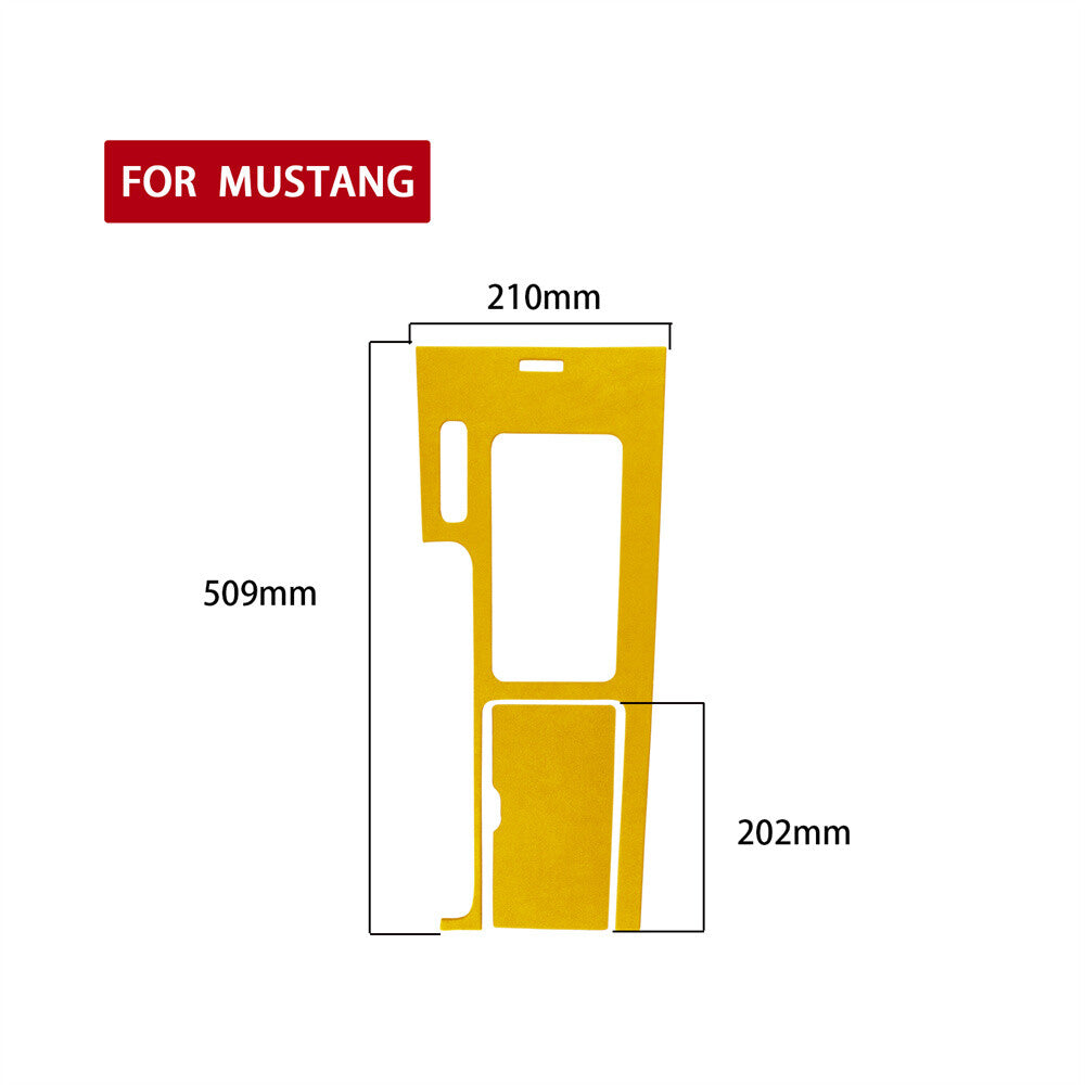Suede Yellow Center Console Gear Shift Box Panel Trim for Ford for Mustang 2009-2013
