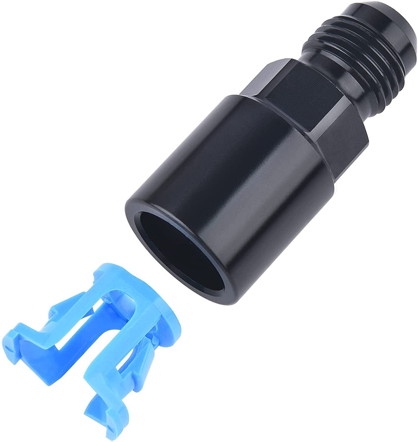 2-pack 6AN male flash head to 5/16 inch SAE quick disconnect female push-type EFI fuel accessory